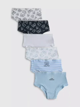 2-15 jaar | 6-pack hipster-slipjes met vlinderprint