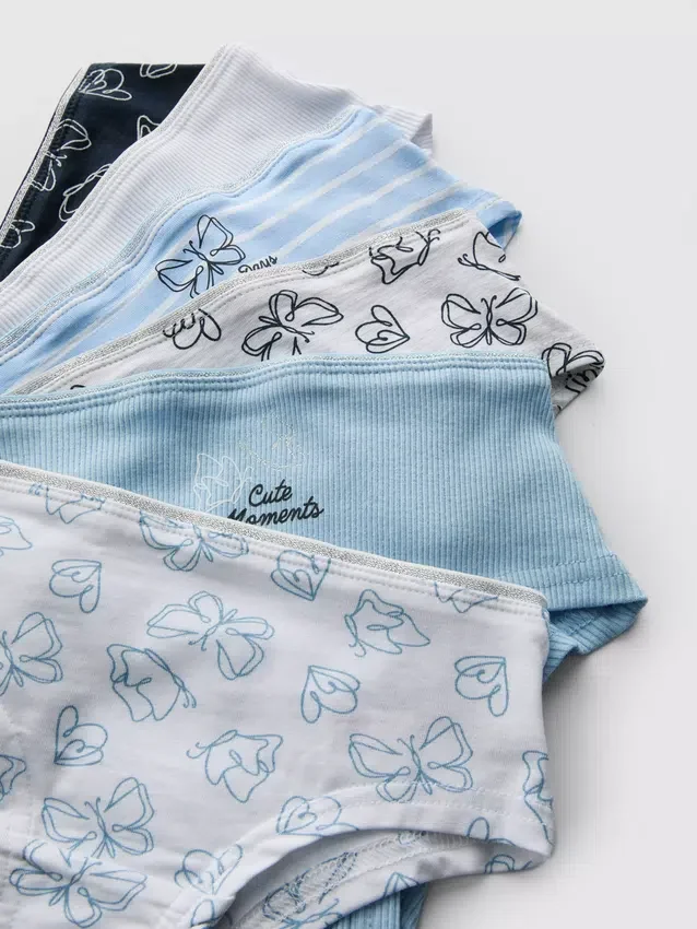 2-15 jaar | 6-pack hipster-slipjes met vlinderprint