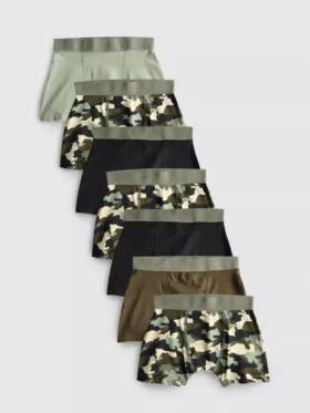 2-15 jaar | 7-pack boxershorts met camouflageprint