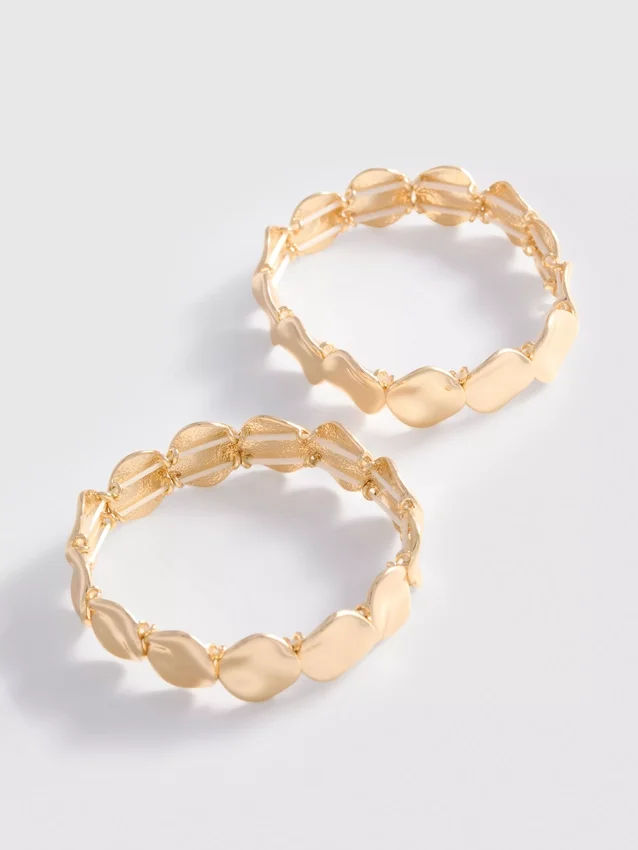 2-pack armbanden van gesmolten metaal