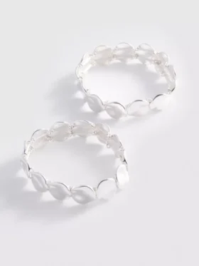 2-pack armbanden van gesmolten metaal