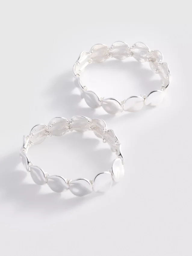 2-pack armbanden van gesmolten metaal