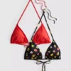 2-pack bedrukte driehoekige bikinitop