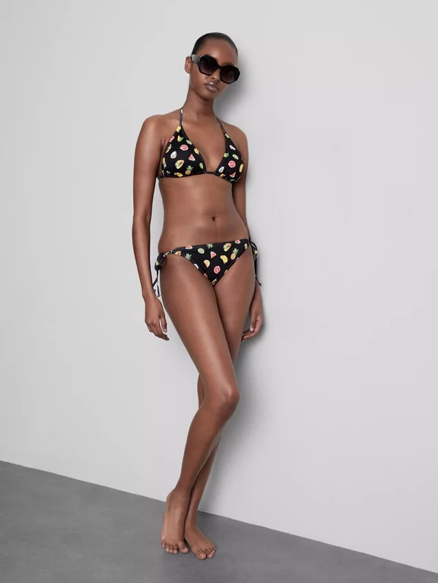 2-pack bedrukte driehoekige bikinitop