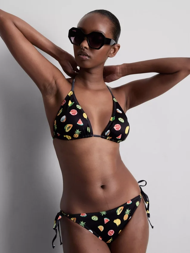 2-pack bedrukte driehoekige bikinitop