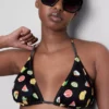 2-pack bedrukte driehoekige bikinitop