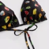 2-pack bedrukte driehoekige bikinitop