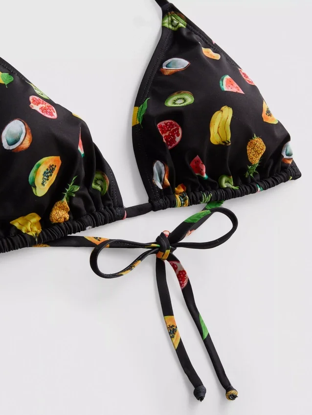 2-pack bedrukte driehoekige bikinitop