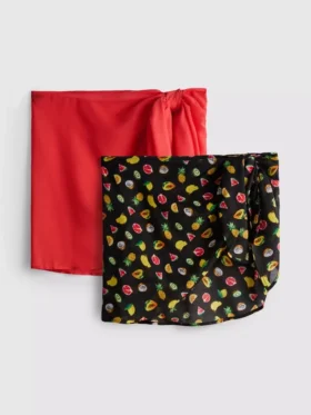 2-pack bedrukte mini-sarongs
