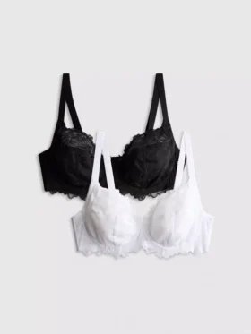 2-pack D-H beugelbeha met kant