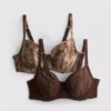 2-pack D-H beugelbeha van mesh met print