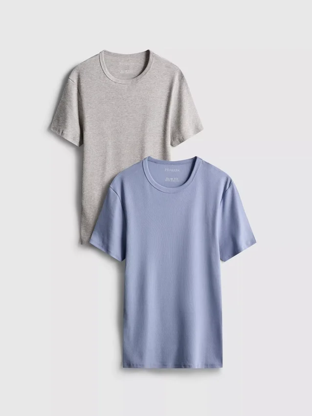 2-pack geribde overhemden