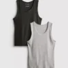 2-pack geribde tanktops