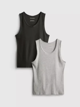 2-pack geribde tanktops