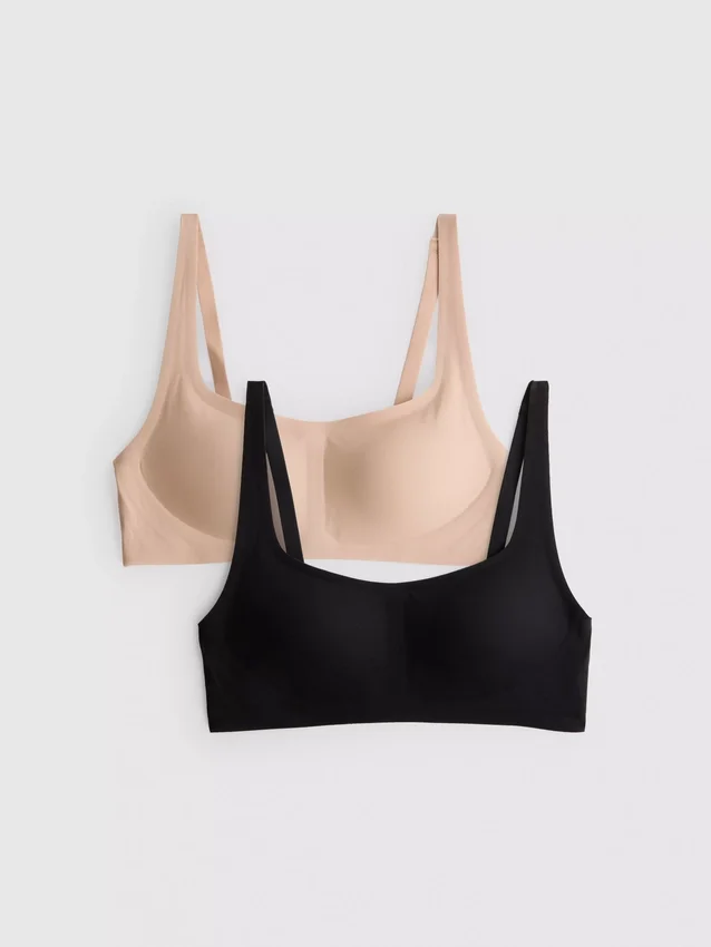 2-pack gladmakende Shapewear crop top
