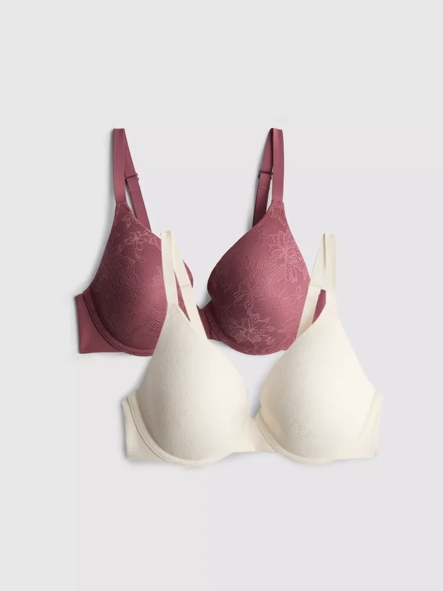 2-pack kanten Bh's met volledige bedekking