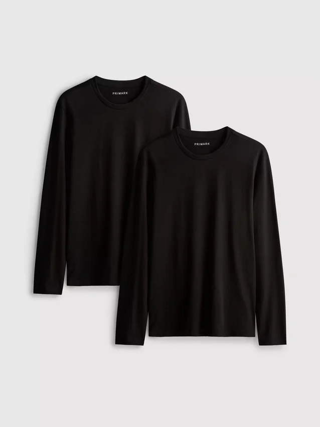 2-pack katoenen overhemden met lange mouwen