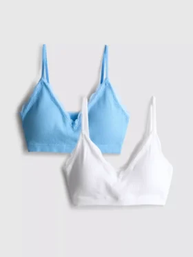 2-pack naadloze bralette met kanten rand