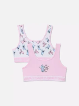2-pack naadloze crop tops met Disney's Stitch en Angel