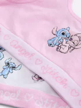 2-pack naadloze crop tops met Disney’s Stitch en Angel