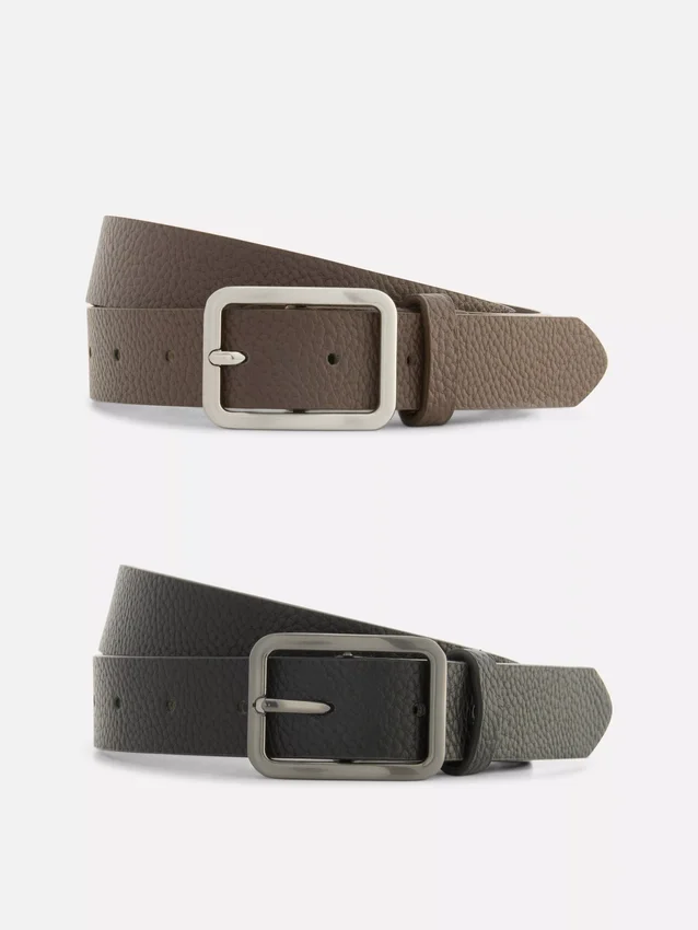 2-pack riemen met textuur