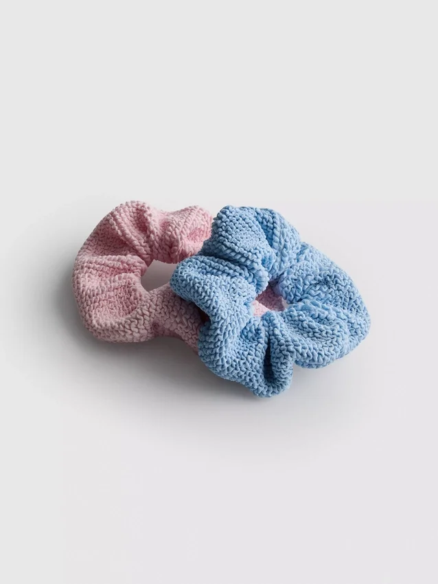 2-pack scrunchies met textuur