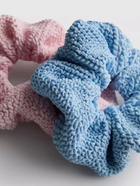 2-pack scrunchies met textuur