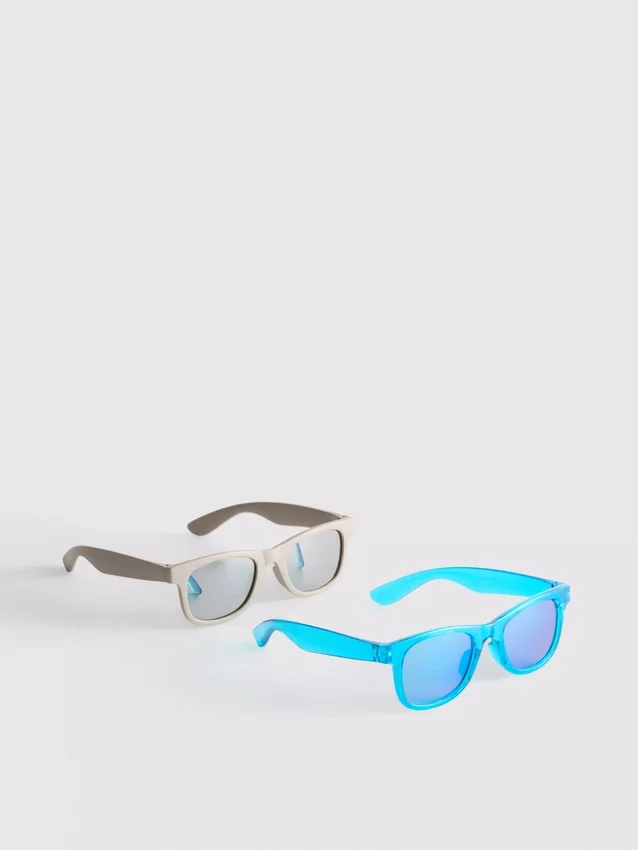 2-pack vierkante zonnebrillen
