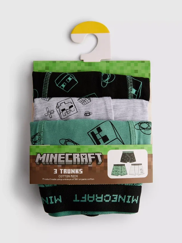 3-15 jaar | 3-pack Minecraft-zwembroekjes