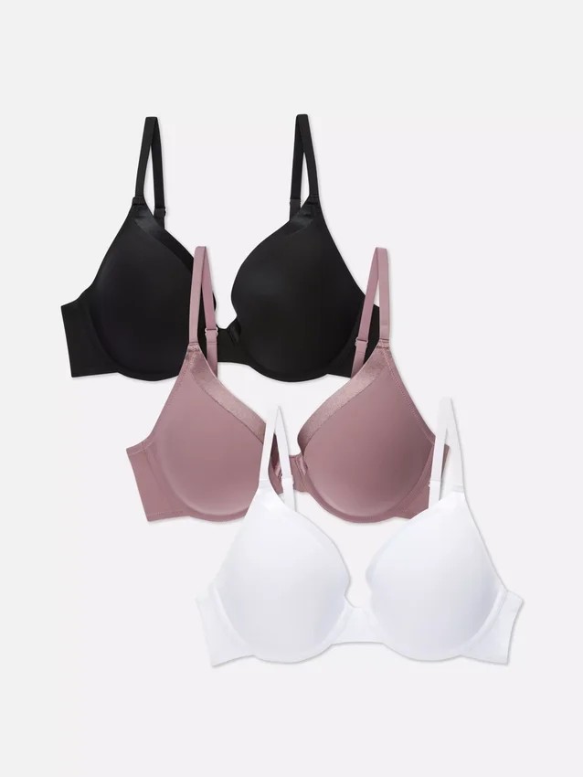 3-pack A-cup T-shirt-Bh's met volle cup