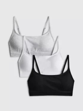 3-pack beugelloze crop-bralettes