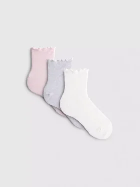 3-pack enkelsokken met sla-randje