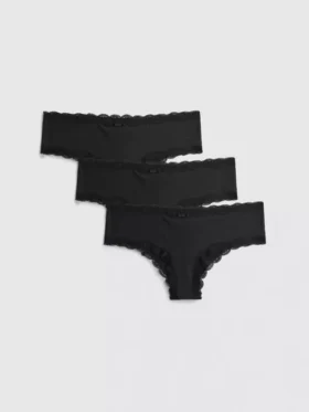 3-pack hipster-slips met kanten rand