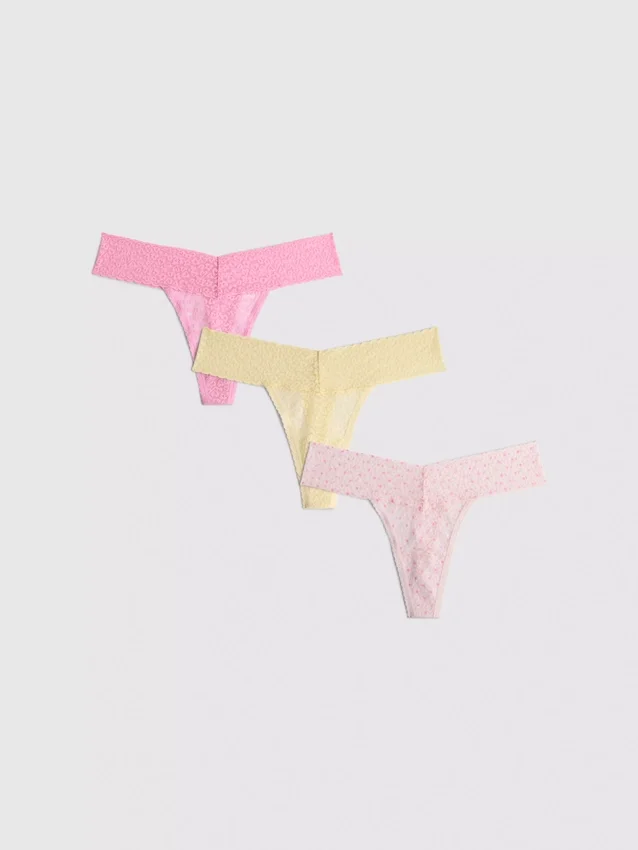 3-pack kanten bandeau-strings