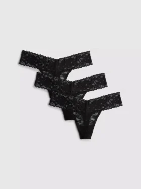 3-pack kanten bandeau-strings
