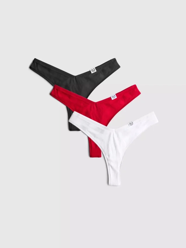 3-pack katoenrijke Miami-strings