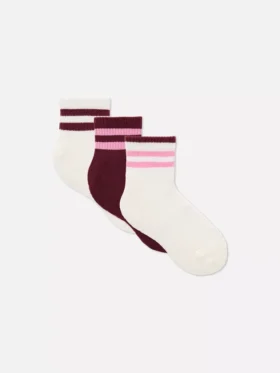 3-pack kleurblok-korte sokken