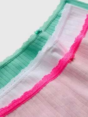 3-pack mini-shorts met pointelle-patroon