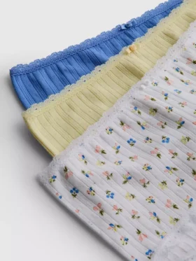 3-pack mini-shorts met pointelle-patroon