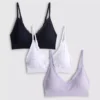 3-pack naadloze bralettes met kanten randjes