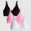3-pack naadloze bralettes met kanten randjes