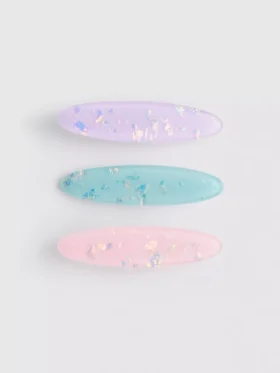 3-pack ovale haarclips van hars