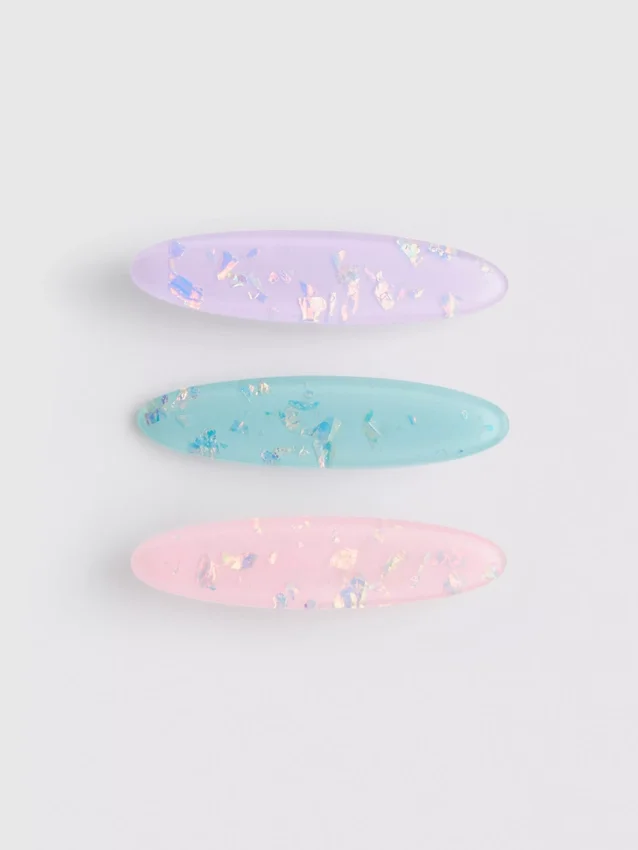 3-pack ovale haarclips van hars