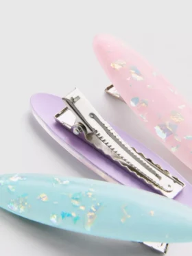 3-pack ovale haarclips van hars