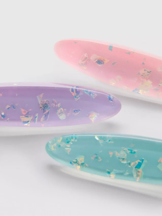 3-pack ovale haarclips van hars