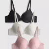 3-pack push-up-Bh's met volledig kanten paneel