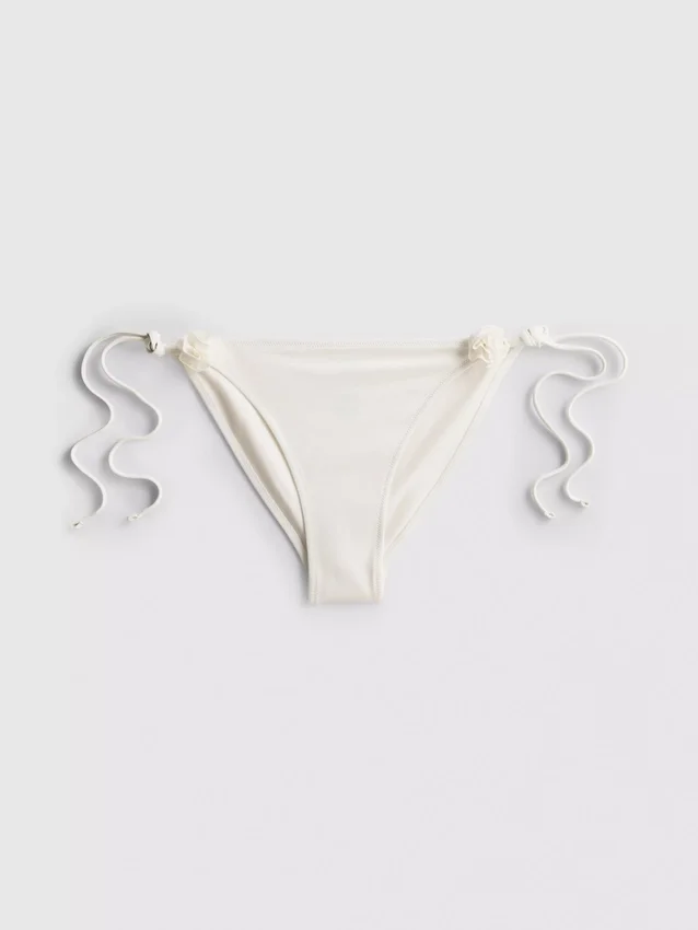3D-bikini-broekjes met bloemenprint en strikjes aan de zijkant
