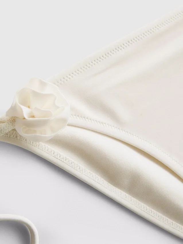3D-bikini-broekjes met bloemenprint en strikjes aan de zijkant