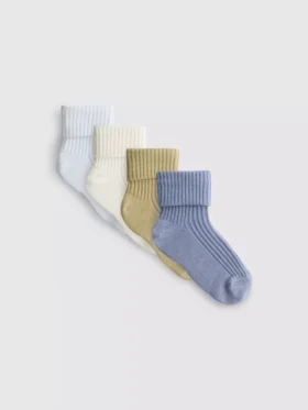 4-pack geribde babysokken