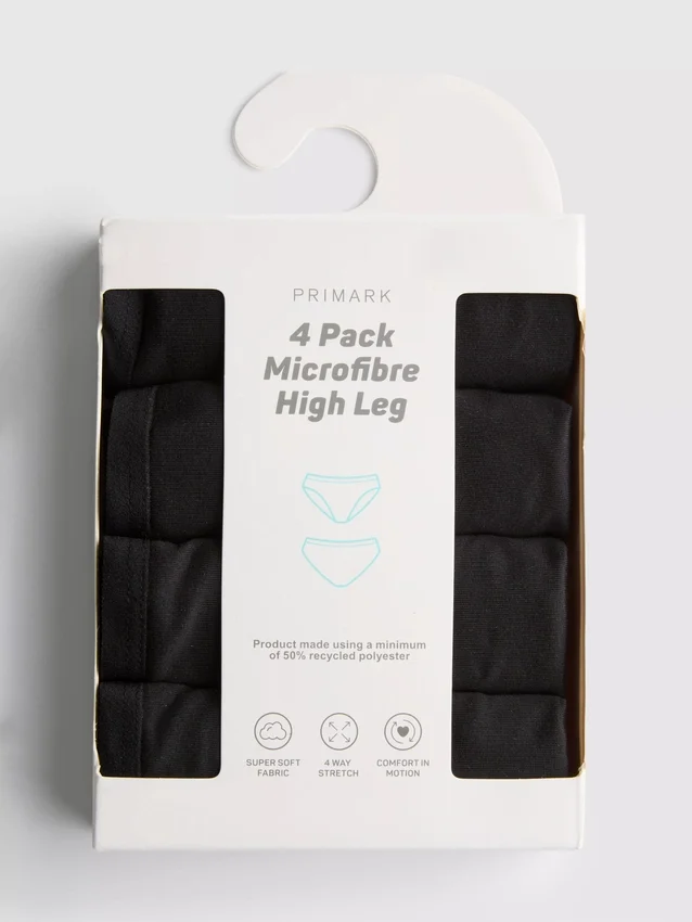 4-pack microvezel slips met hoge beenuitsnede